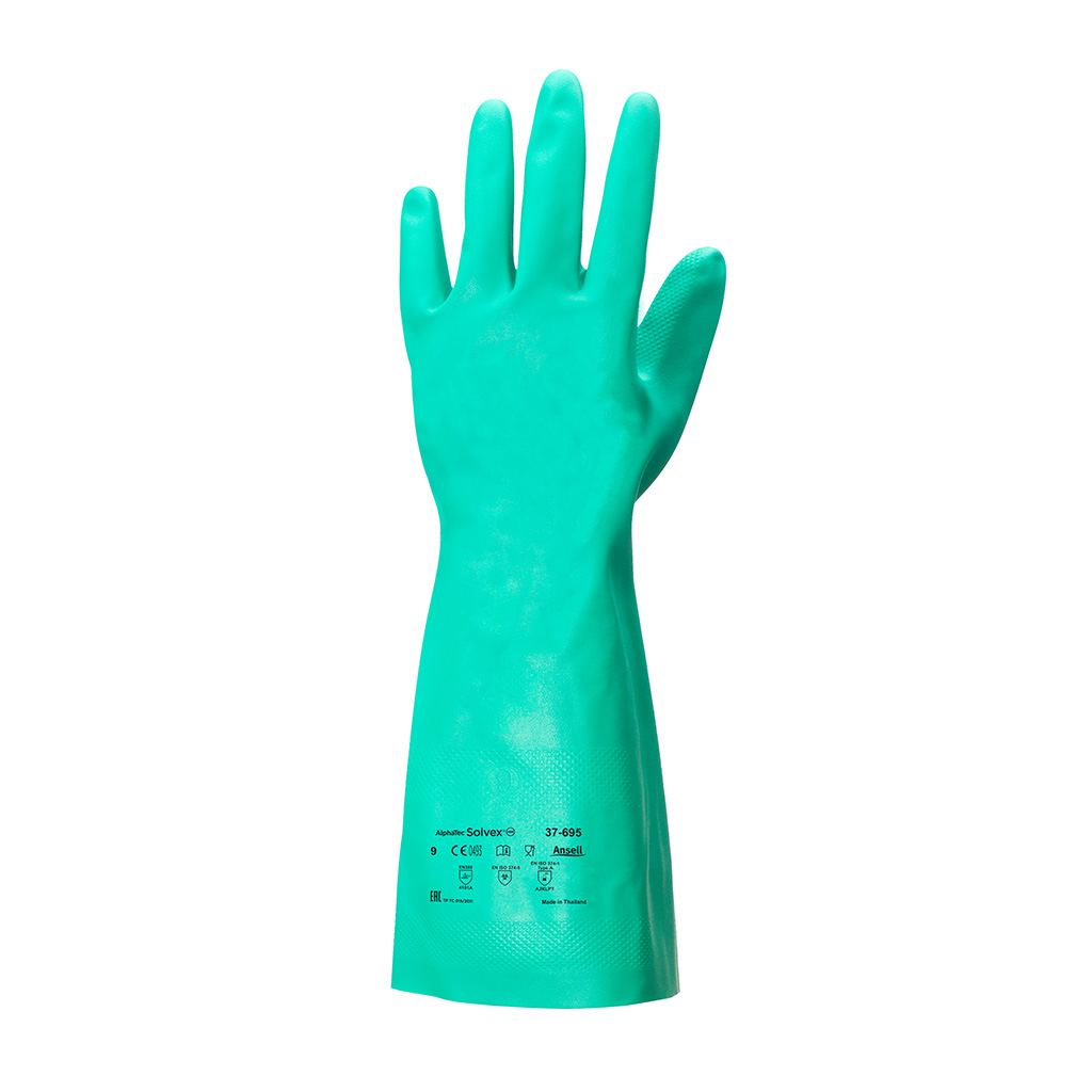 Guante nitrilo flocado algodón protección química Alphatec 37-695