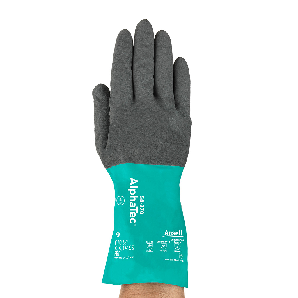 Guante nylon recubrimiento nitrilo protección química Alphatec 58-270
