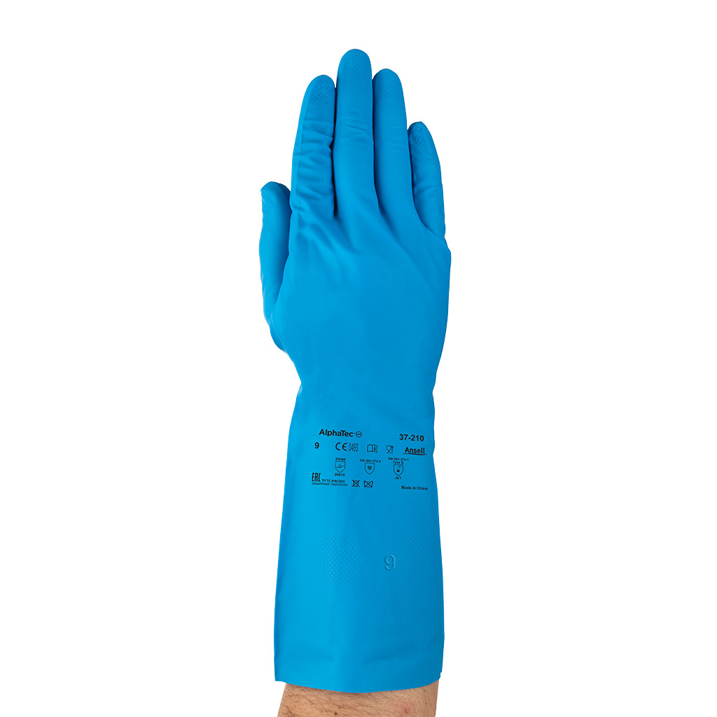 Guante nitrilo reutilizable protección química Alphatec 37-210